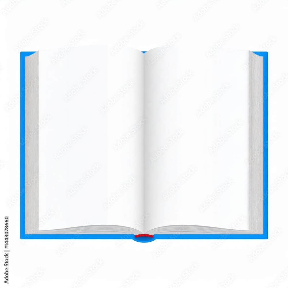 Open Book with Blank Pages on a White Background Open Book with Blank Pages on a White Background