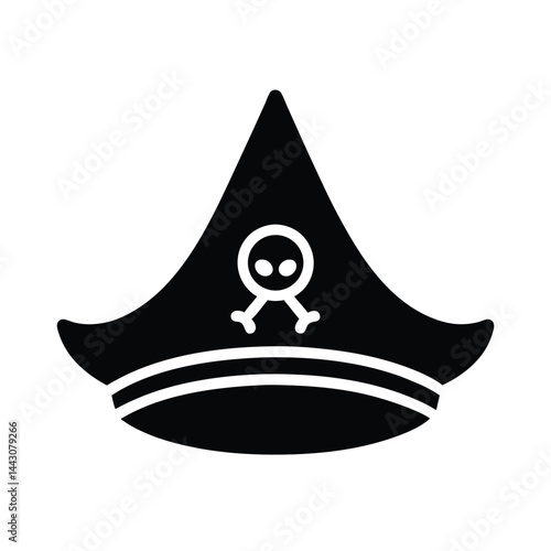 party pirate hat icon silhouette vector illustration
