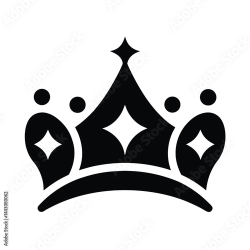 party tiara icon silhouette vector illustration