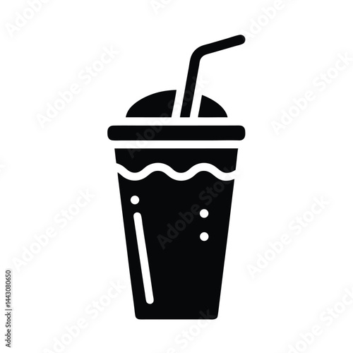 slushy drink icon silhouette vector illustration
