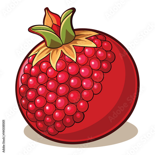 Vibrant pomegranate fruit illustration