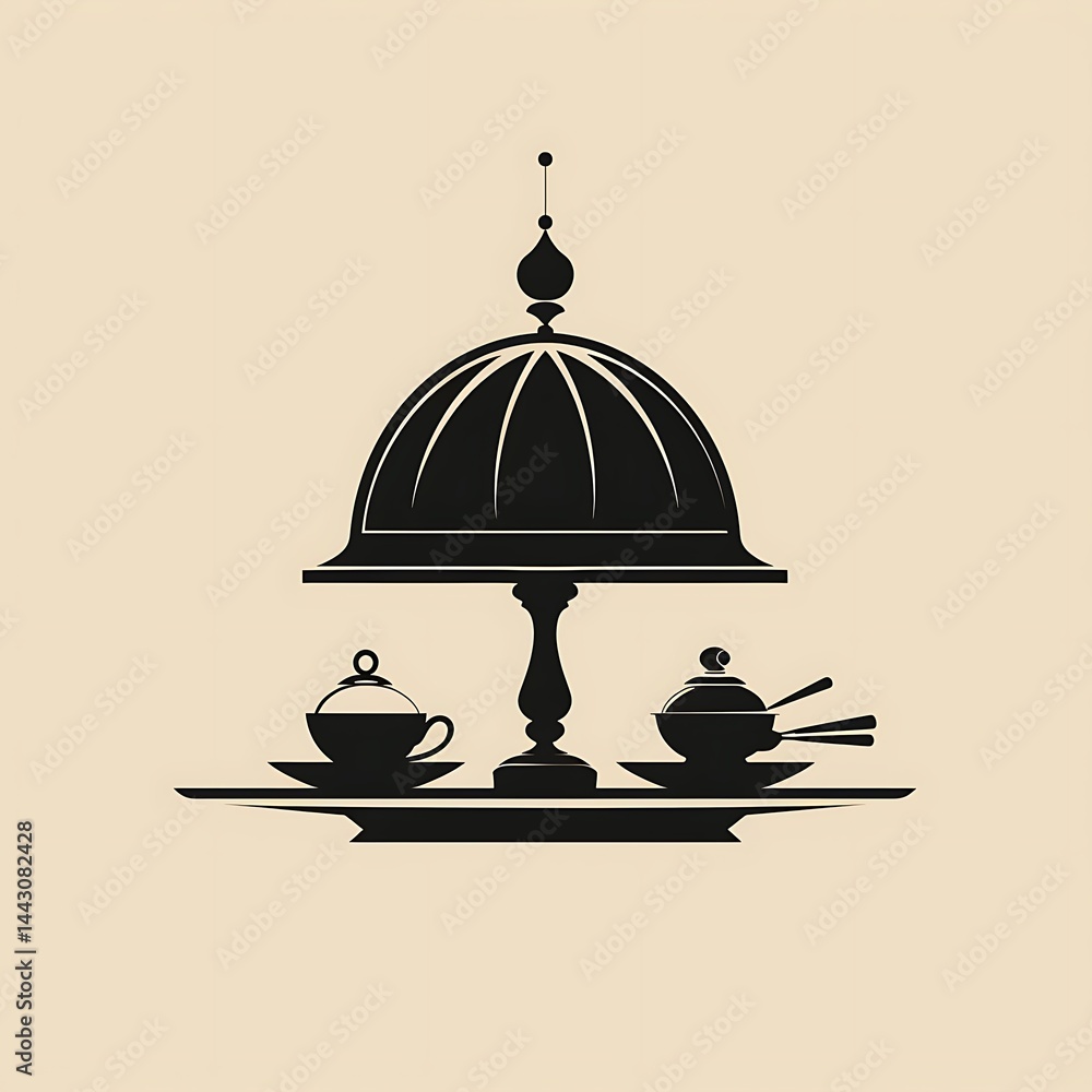 Fototapeta premium Dining service flat icon illustration high resolution image