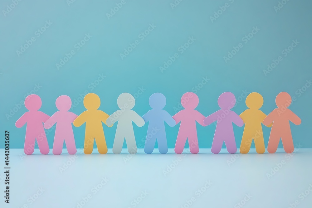 Pastel People Holding Hands Teamwork Collaboration Pastel People Holding Hands Teamwork Collaboration