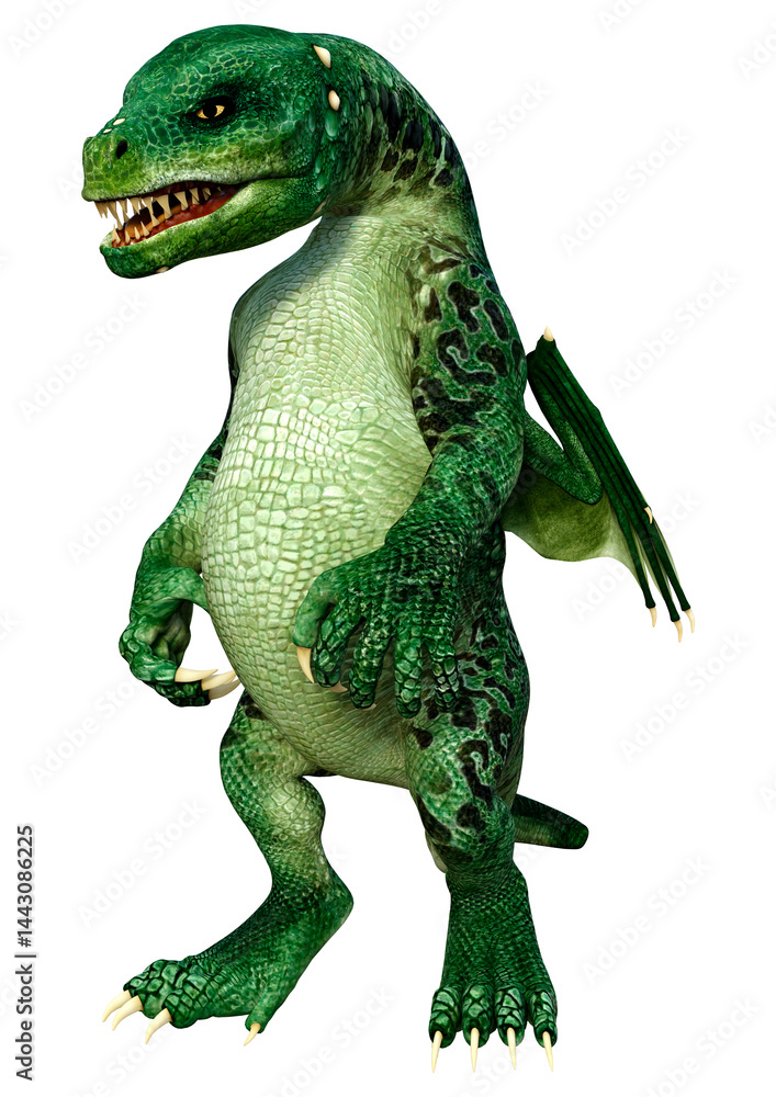 3D Rendering Fairy Tale Dragon on White 3D Rendering Fairy Tale Dragon on White