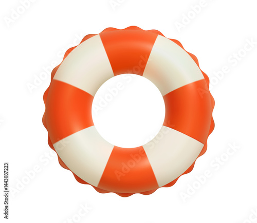 3D Inflatable swimming ring in red,