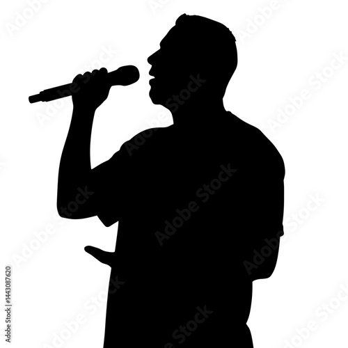 Singer performing passionately with microphone, music expression