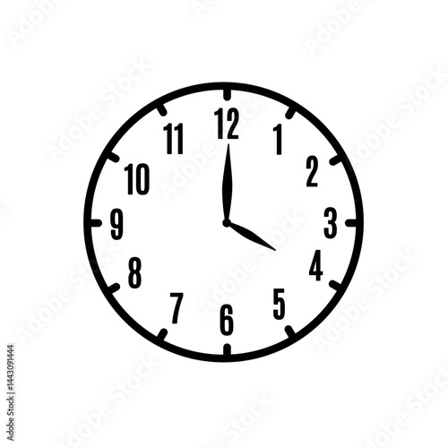 4 o'clock line icon isolated on white