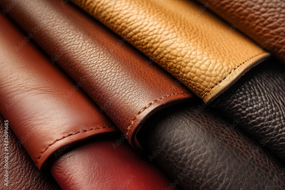 Luxurious leather texture with rich color and detailed grain.