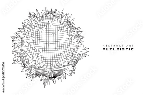 futuristic abstract digital black wave line art, technology wireframe landscape, dynamic 3d terrain mesh with particle grid, cyber data flow visualization for modern sci-fi background creative design
