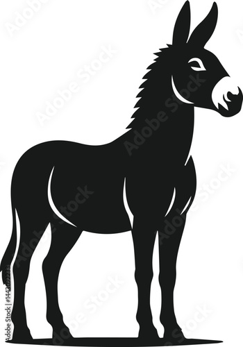 Vector silhouette of a mule