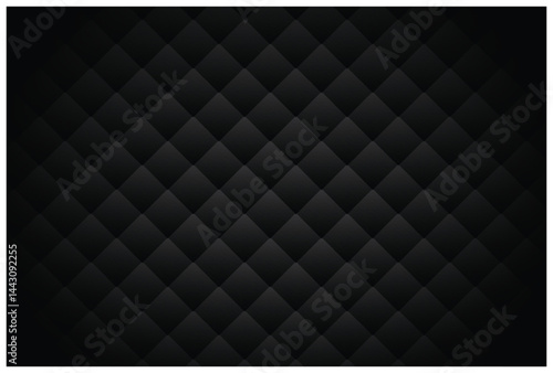Luxury Black Quilted Pattern Background for Website or Design