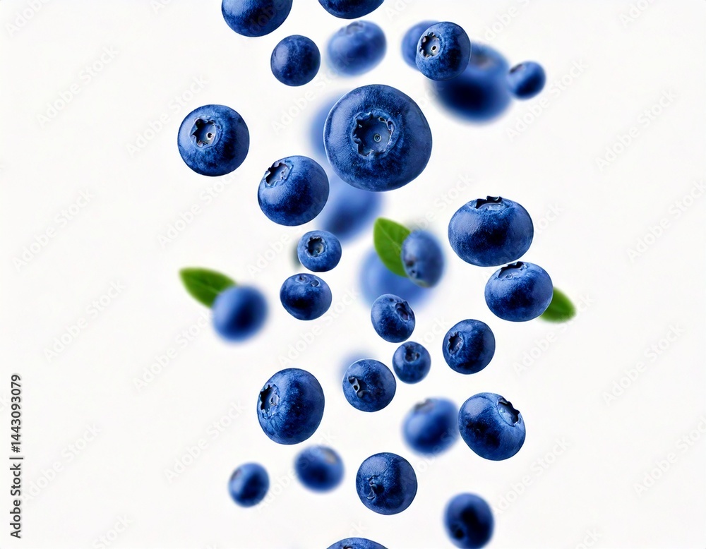 Falling blueberries isolated on transparent background Falling blueberries isolated on transparent background