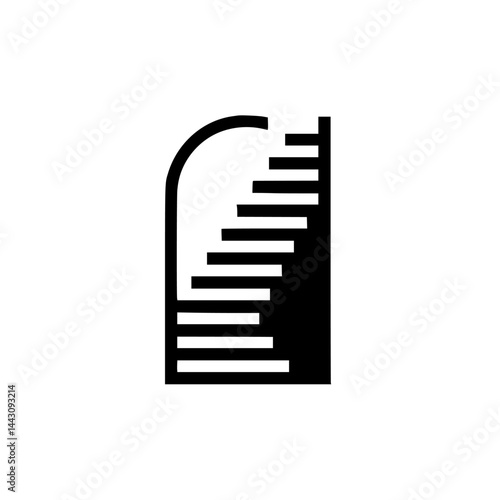 Minimalist Black and White Staircase Logo - Architect, Design, Abstract, Ascent