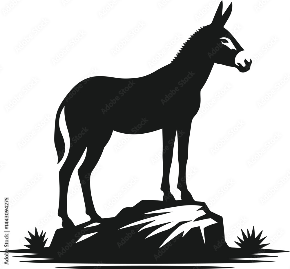 Fototapeta premium Vector silhouette of a mule