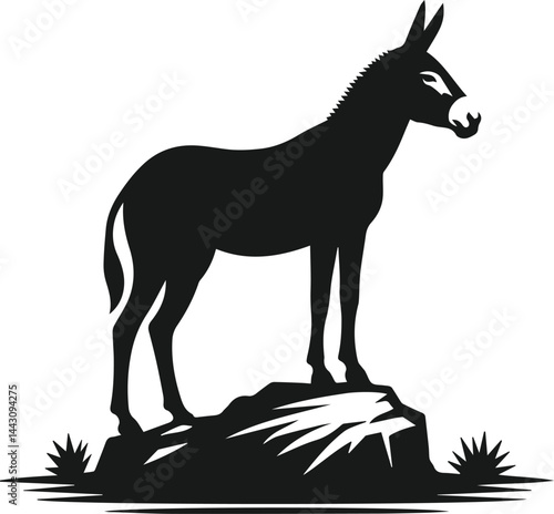 Vector silhouette of a mule