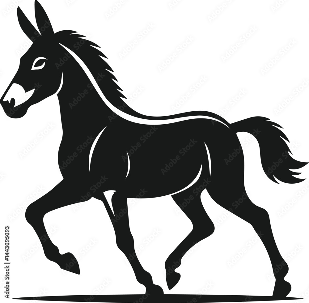 Vector silhouette of a mule Vector silhouette of a mule
