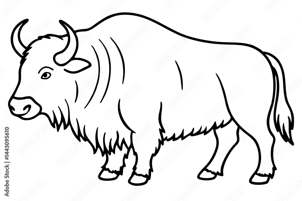 Obraz premium Minimalist Musk Ox Vector