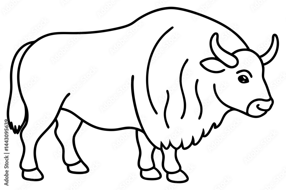 Obraz premium Minimalist Musk Ox Vector