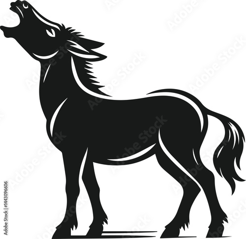 Vector silhouette of a mule