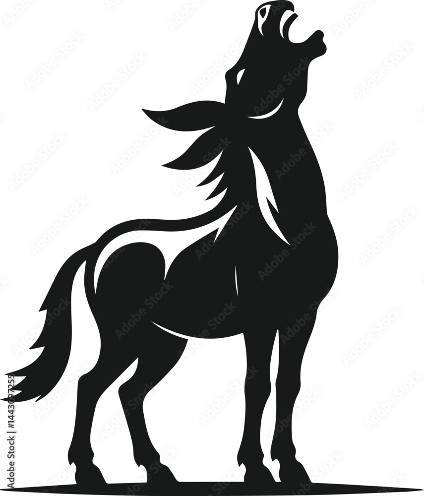 Fototapeta premium Vector silhouette of a mule