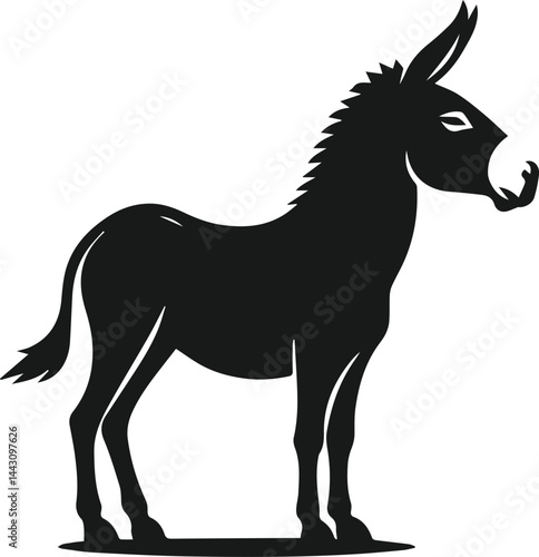 Vector silhouette of a mule