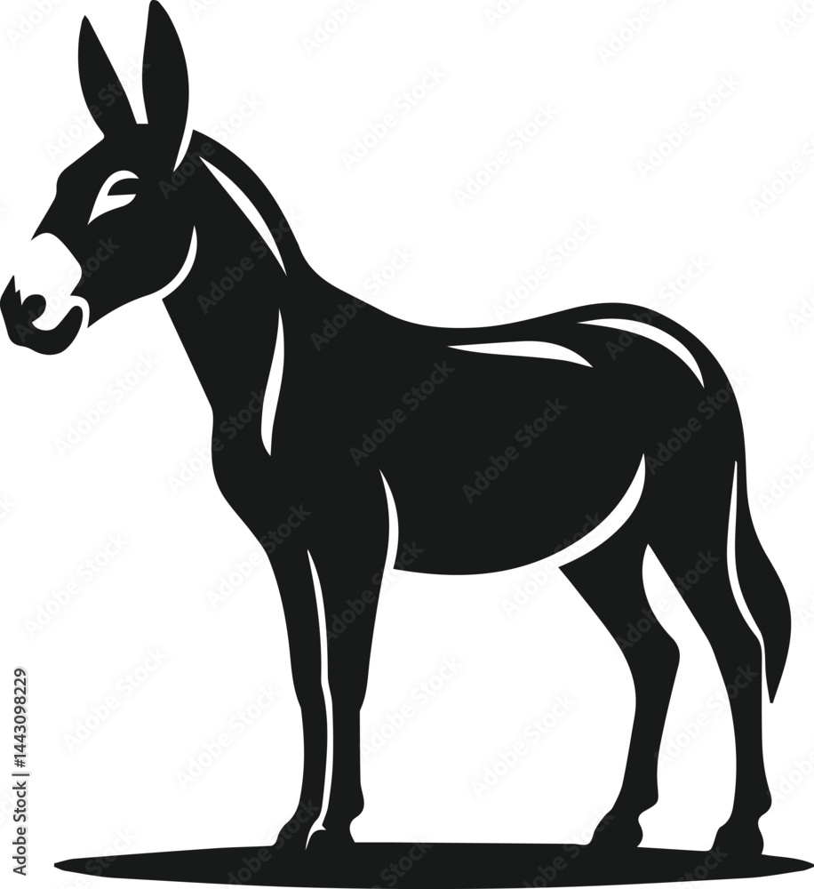 Fototapeta premium Vector silhouette of a mule