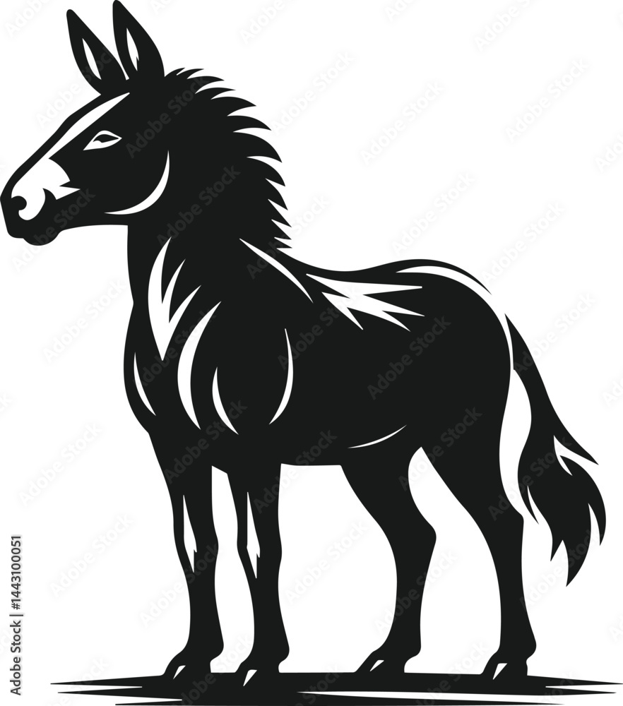 Vector silhouette of a mule Vector silhouette of a mule