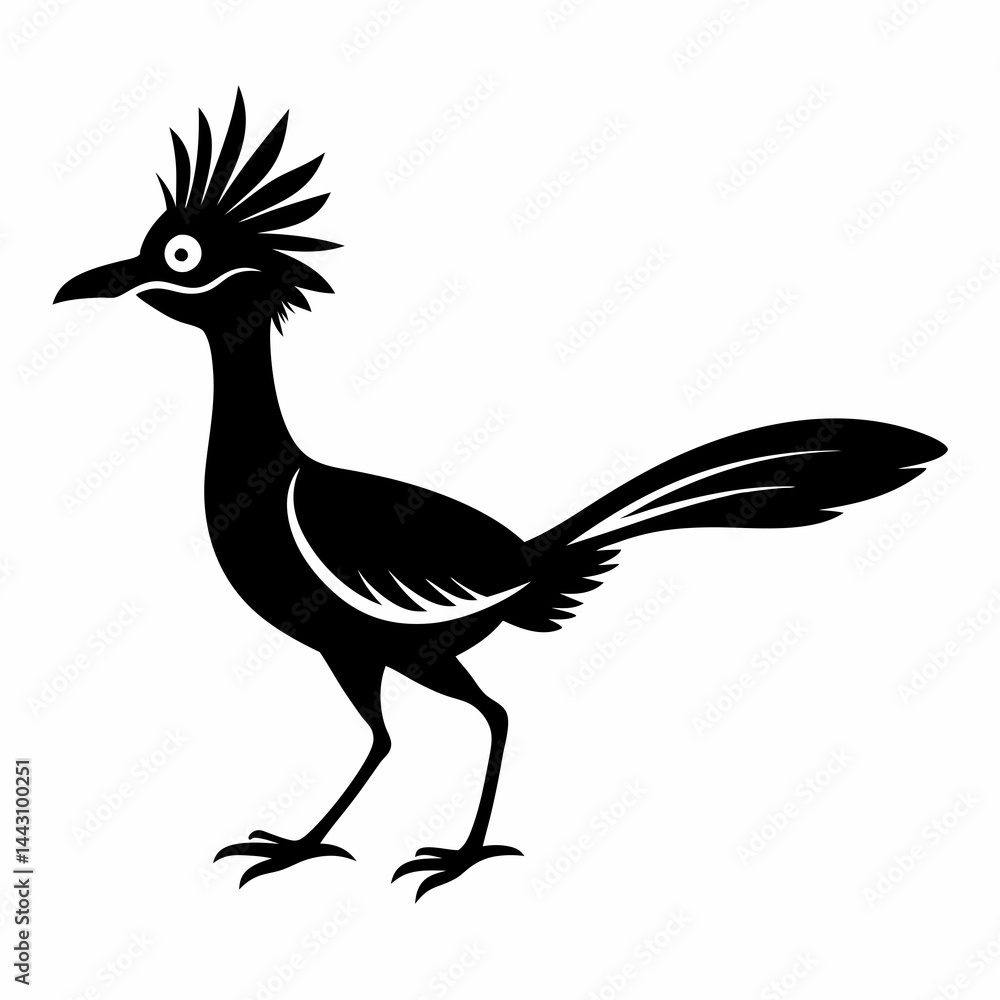 Fototapeta premium Black Silhouette Roadrunner Icon