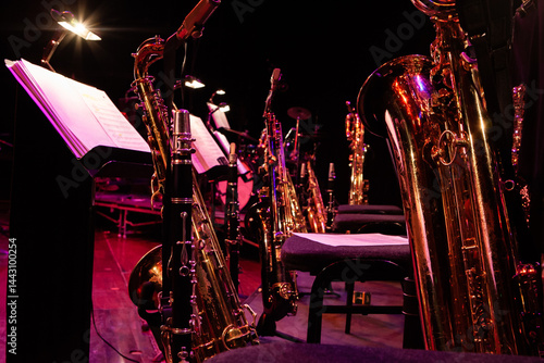 Canvas Print Big Band Saxophones