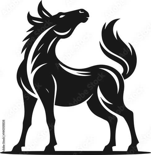 Vector silhouette of a mule