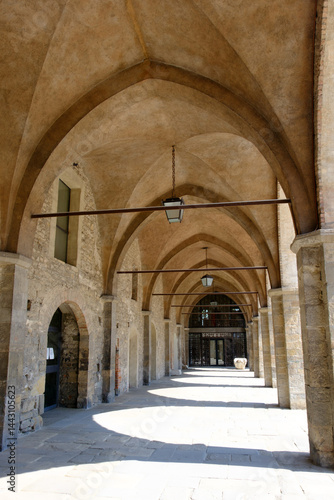 Obraz na płótnie Old buildings along piazza della Cittadella at Bergamo, Italy w salonie