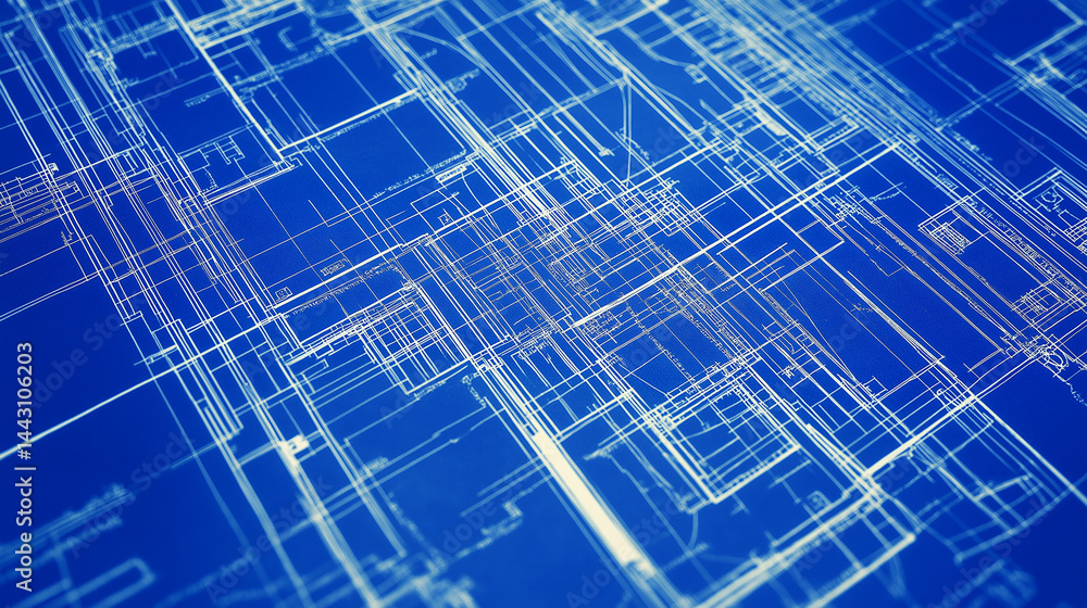 Fototapeta premium Architect blueprint and plan design with pen