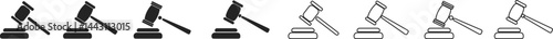 judge's hammer symbol icon in vector