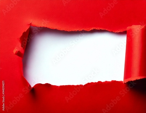 Wallpaper Mural Hole in red paper on white background  Torontodigital.ca