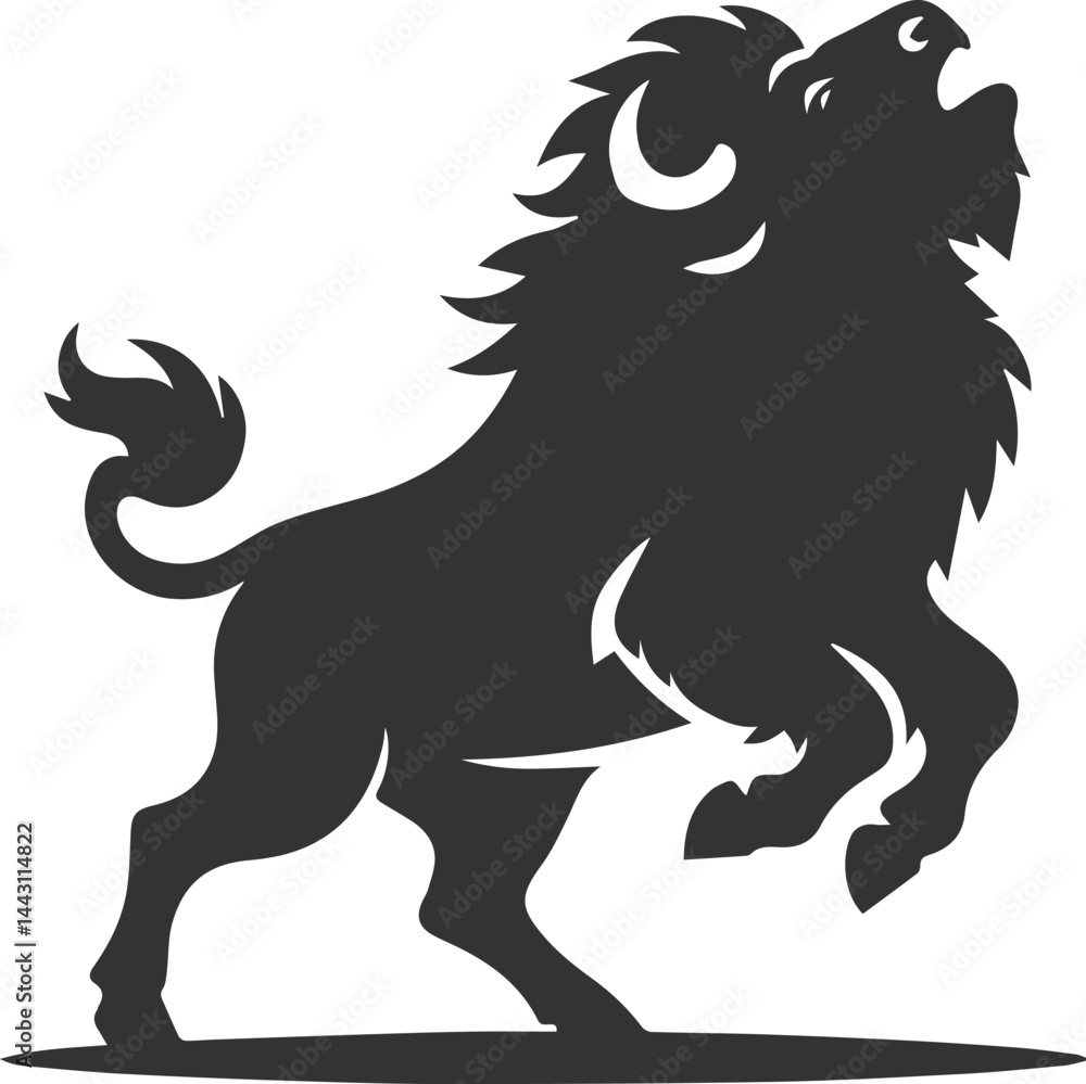Obraz premium Vector animal bison silhouette