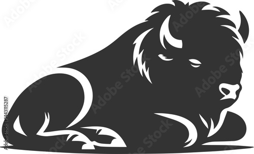 Vector animal bison silhouette
