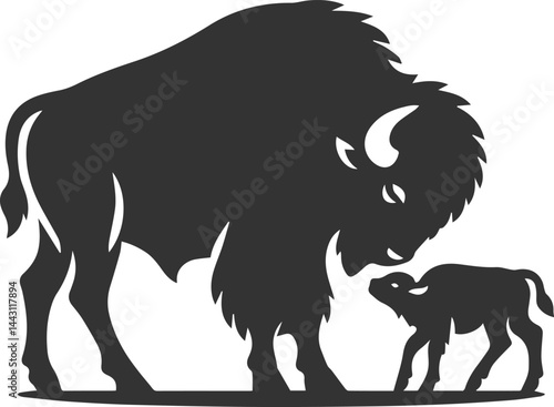 Vector animal bison silhouette