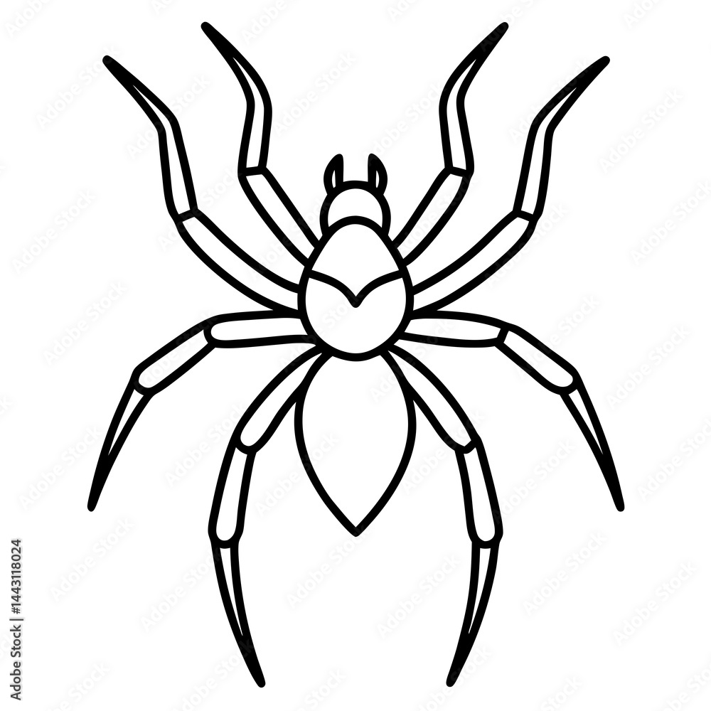 Clean Line Art Wolf Spider Vector Clean Line Art Wolf Spider Vector