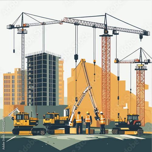 Construction_Site_Scene_Cranes_Excavators_Building_a_City_Skyline_Modern_Architecture_with_Heavy_Machinery_and_Construction_Workers_in_Safety_Gear