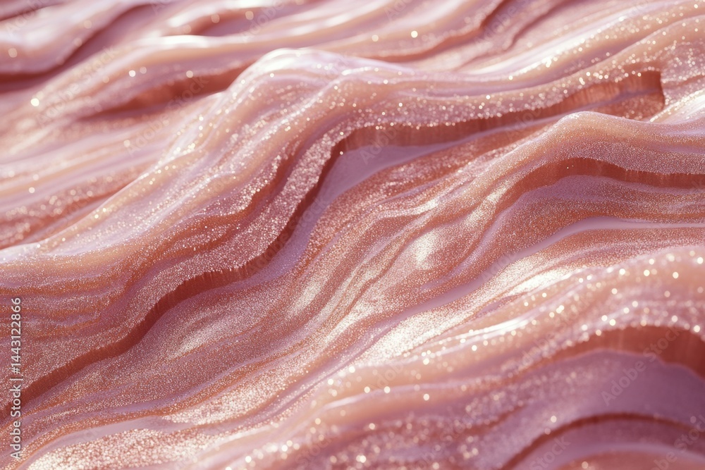 Abstract rose gold wave background with glittery texture and smooth surface for cosmetic backdrop or luxury wallpaper with soft light and elegant design Abstract rose gold wave background with glittery texture and smooth surface for cosmetic backdrop or luxury wallpaper with soft light and elegant design