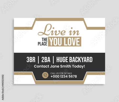 Modern Home sale business real estate company yard sign or signage design.