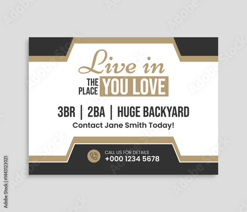 Modern Home sale business real estate company yard sign or signage design.