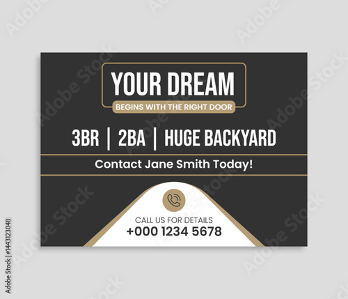 Modern Home sale business real estate company yard sign or signage design.