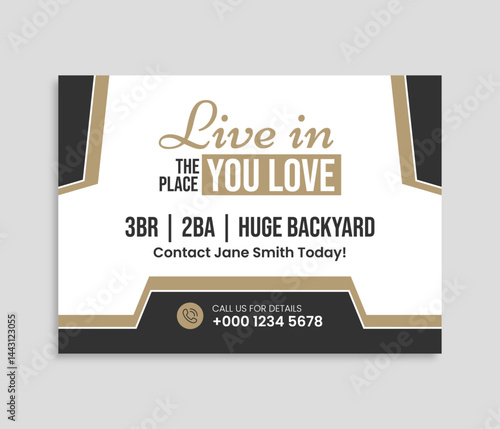 Modern Home sale business real estate company yard sign or signage design.