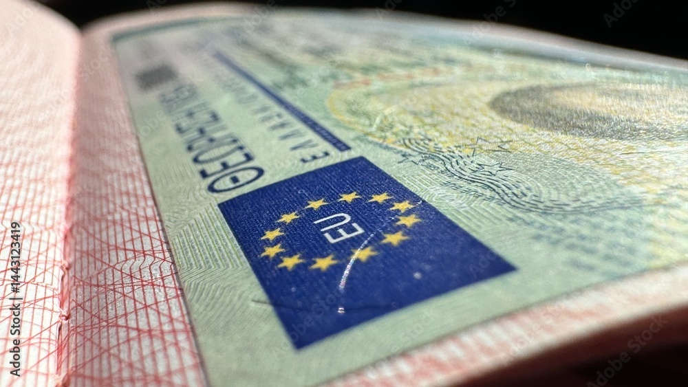 Obraz premium greek schengen visa in blur
