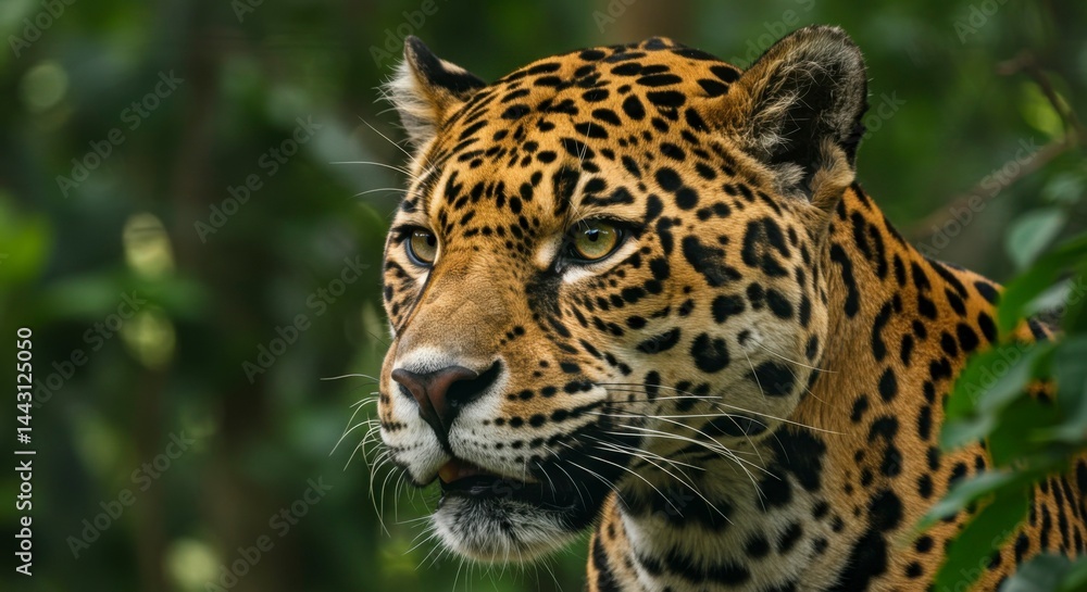 Fototapeta premium Jaguar portrait in forest