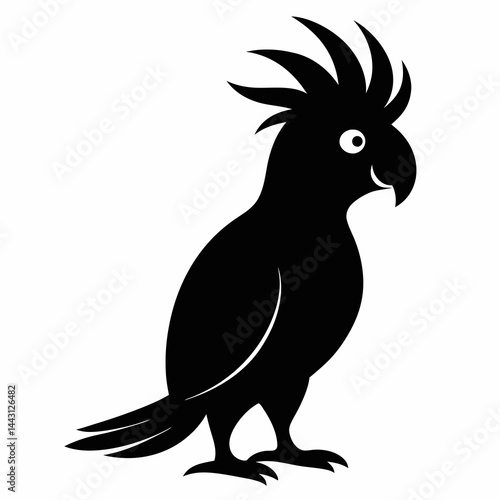 Cockatoo Silhouette Vector Graphic