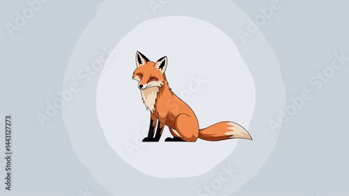 This charming vector illustration features a cartoon fox sitting gracefully against a soft, minimalist background. Perfect for children's design, eco-themed projects, and wildlife conservati...