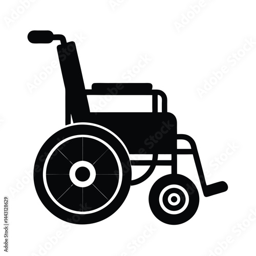 Electric Wheelchair Silhouette Vector Icon