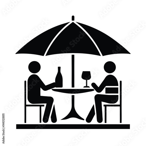 People at Wine Tasting Silhouette Icons